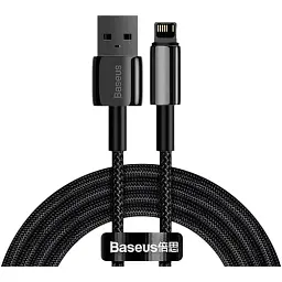Кабель Baseus Tungsten Gold Fast Charging Cable USB to Lightning 2.4A 2m CALWJ-A01 Black