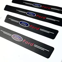 Захисна плівка накладка на пороги для Ford Чорний Карбон 4 шт - мініатюра 2