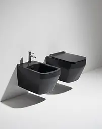 Унітаз підвісний Simas Baden Baden BB 18 з кришкою soft-close BB18-F87(85)-BB004NM Nero matt, Чорний матовий - мініатюра 2