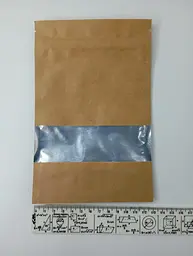 Крафт-пакет металізований з віконцем 18×13 см, дой-пак - мініатюра 3