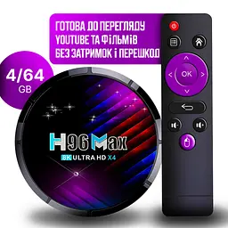 Смарт ТВ приставка H96MAX RK3528 4/64Gb Rockchip RK3528 Android 13