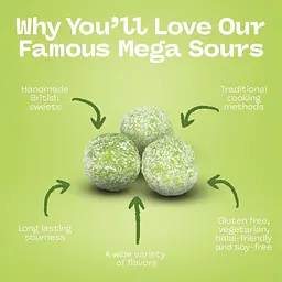 Кислі цукерки Barnetts Sweets Mega Sour Apple Candy 104г - мініатюра 5