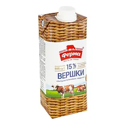 Вершки Ферма ультрапастеризовані Відбірні 15% жиру 505 г - мініатюра 4