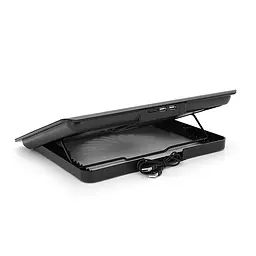 Підставка для ноутбука IceCoorel A18, 10-15.6", 1*180mm 580±10% RPM, корпус пластик+алюміній, 2xUSB 2.0, 350x225x26mm, Black, Box, Q20 - мініатюра 2