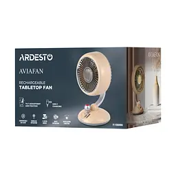 ARDESTO Вентилятор FT-F3600Y настільний, 12см, акумулятор, підсвічування, USB-A Type-C, бежевий - мініатюра 9