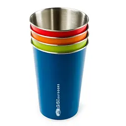 Комплект з 4-х стаканів GSI Outdoors Glacier Stainless Pint Set (1099-63248) - мініатюра 2