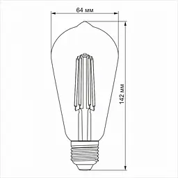 LED лампа VIDEX Filament ST64FD 6W E27 4100K дімерна - мініатюра 4