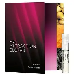 Листівка із пробним зразком Avon парфумерна вода ATTRACTION CLOSER For Her 0.6 мл
