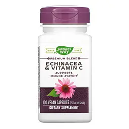 Ехінацея з вітаміном С, Echinacea & Vitamin C - 100 вег. капсул