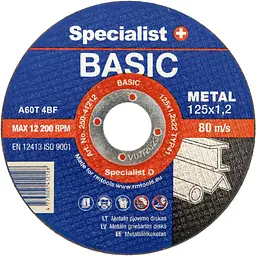 Диск абразивний відрізний Specialist+ Basic по металу 125x1.2x22 мм (250-41212)