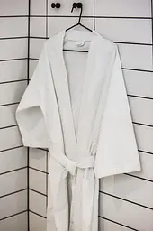 Халат готельний Ecotton XXL вафельний білий з поясом універсальний White 52-54 розмір унісекс (6970) - мініатюра 3
