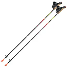 Палиці для скандинавської ходьби Gabel FX-75 Snake Carbon 135 Dual Spike Чорний-Червоний