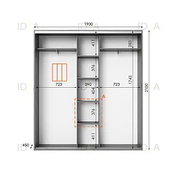 Шафа-купе Idea серія 6 190 x 45 x 210 см Венге темний - мініатюра 2
