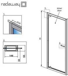 Душові двері Radaway Twist DW 70 см 382000-01 - мініатюра 3