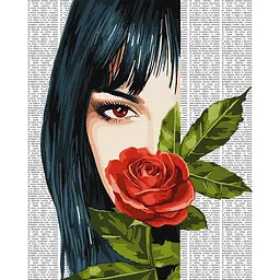 Картина за номерами "Барвиста поезія: Червона троянда" art_selena_ua KHO8610, 40х50 см