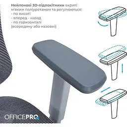 Крісло офісне Officepro Atlas OC630G-DG-DG Gray/Dark Gray (OC630-G-DG-DG) - мініатюра 9