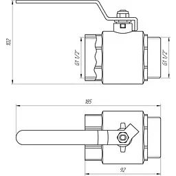 Кран кульовий прямий Q Professional 1 1/2″ ЗВ КР PN40 QP152 - мініатюра 4