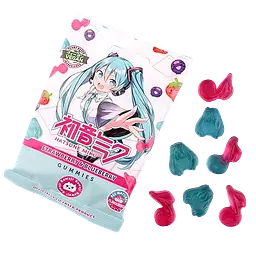 Японські желейні цукерки Hatsune Miku зі смаком полуниці та чорниці 125г - мініатюра 5