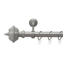 Карниз Orvit Шато металевий однорядний відкритий гладка труба кільце металеве Сатин 25 мм 200 см (6322080)