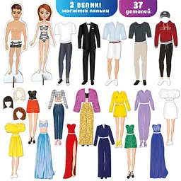 Настільна магнітна гра "Magnetic dolls" ML4032-09 EN 2 магнітні ляльки та 37 магнітів - мініатюра 2