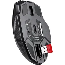 Мишка Defender Knight GM-885, бездротова, ігрова, 8кн., 3200 dpi., 400 mAh, чорна - мініатюра 9