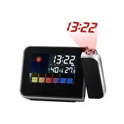 Годинник / Метеостанція / Вологомір з проектором часу Color Screen Calendar - мініатюра 2