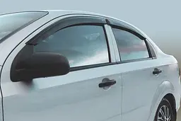 Дефлектори вікон вітровики Chevrolet Aveo T250 2006-2012 Седан Скотч 3M Voron Glass - мініатюра 7