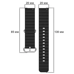 Ремінець силіконовий Primolux Ocean для годинника Samsung Galaxy Watch 3 41 мм SM-R850 Black - мініатюра 4