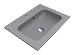 Умивальник Miraggio DELLA 600 GRAY (0000988) Mirasoft, Матовий, Накладний/Врізний, Сірий - мініатюра 1