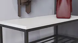 Полиця для взуття Слайм 3 Ferrum-decor 635x630x260 Чорний метал ДСП Білий 16 мм (FRD-105156) - мініатюра 3