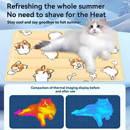 Охолоджуючий килимок для собак та кішок GEL Material Summer Pet Cooling Mat Corgi Beige 60х90 см - мініатюра 4
