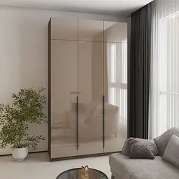 Шафа 3-дверна з антресоллю MebelStar Оскар Gloss BL-B, блок шухляд+полиці 150x52x260 см Дуб рістрето/Латте (MBS-5489)