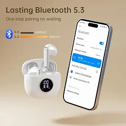 Бездротові навушники Xawy Bluetooth 5.3 з шумопоглинаючими мікрофонами ENC - мініатюра 4