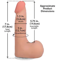 Фалоімітатор Doc Johnson The Realistic Cock ULTRASKYN 7 Inch with Balls - мініатюра 5