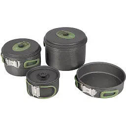 Набір посуду Bo-Camp Explorer Hard Anodized Grey/Green 4 предмети (2200244)