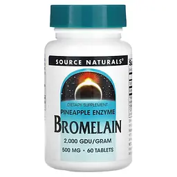 Натуральна добавка Source Naturals Bromelain 2000 GDU/g 500 mg, 60 таблеток