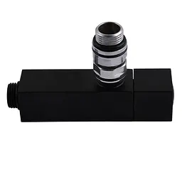 Набір кран напівоборотний кутовий з американкою Solomon Lux 1/2″ Cube Black 8888 (2шт.) 000021912 - мініатюра 3