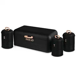 Хлібниця із 3 баночками для спецій Berlinger Haus Black Rose Collection (BH-6753)
