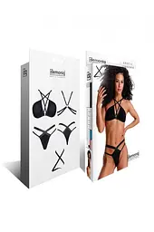 Комплект білизни Demoniq LadyX Casilda XXL чорний - мініатюра 8