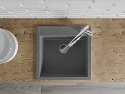 Кухонна мийка Miraggio BODRUM 510 grey (0000002) Граніт, Врізна, Сірий - мініатюра 5
