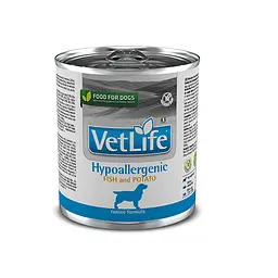 Дієтичний вологий корм для собак Farmina Vet Life Hypoallergenic Fish & Potato при харчовій алергії з рибою та картоплею 300 г
