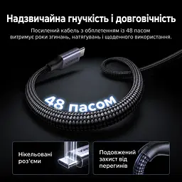 Кабель UGREEN L537 USB-C - USB-C PD 240 Вт 0,5 м сірий (85529) - мініатюра 5