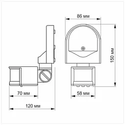 Датчик руху Videx 220V 1200W інфрачервоний (VL-SPW02W) - мініатюра 3