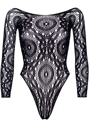 Боді Leg Avenue Snap crotch thong back teddy Black M/L - мініатюра 3