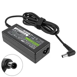 Блок живлення для ноутбука SONY 19.5V 3.3A 65W 6.5x4.4-PIN L-подібний роз'єм чорний (без кабелю!)