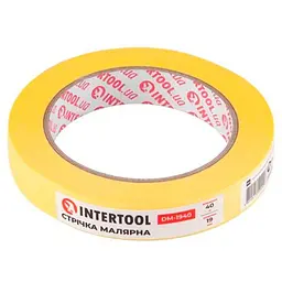 Стрічка малярська Intertool 19 мм х 40 м жовта (в упаковці 12 шт.)