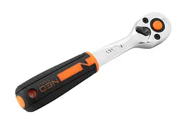 Набір торцевих головок, 1/4, тріскачка 90 зубців, CrV, 14 шт Neo Tools hoz0012652 - мініатюра 5