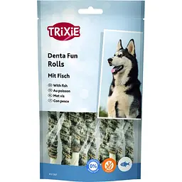 Ласощі Trixie Denta Fun для собак Роли жувальні натуральна шкіра 12 см 75 г 10 шт/уп (арт.31387)