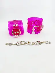 Наручники DS Fetish Handcuffs transparent purple - мініатюра 2