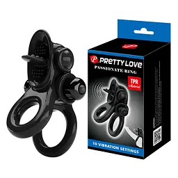 Ерекційне віброкільце Pretty Love Passionate Ring чорне